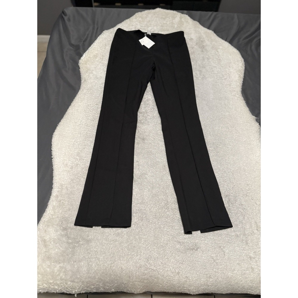 New H&M H M Divided Black Pull On Dress Pants Size 6 Trousers NWT Slit
